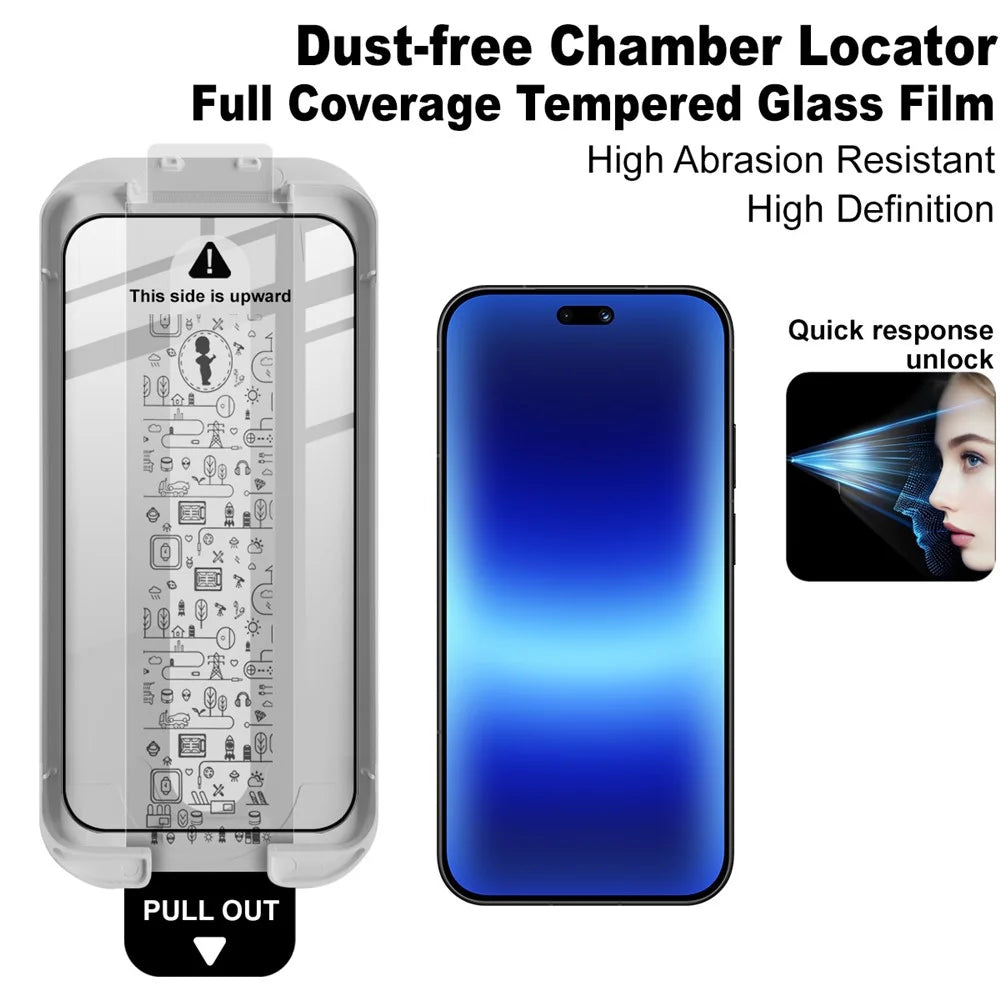 IMAK 3Pcs For Huawei Pura 90 Tempered Glass Full Screen Protector Full Glue Film with Dust-free Installation Tool - Black - 4