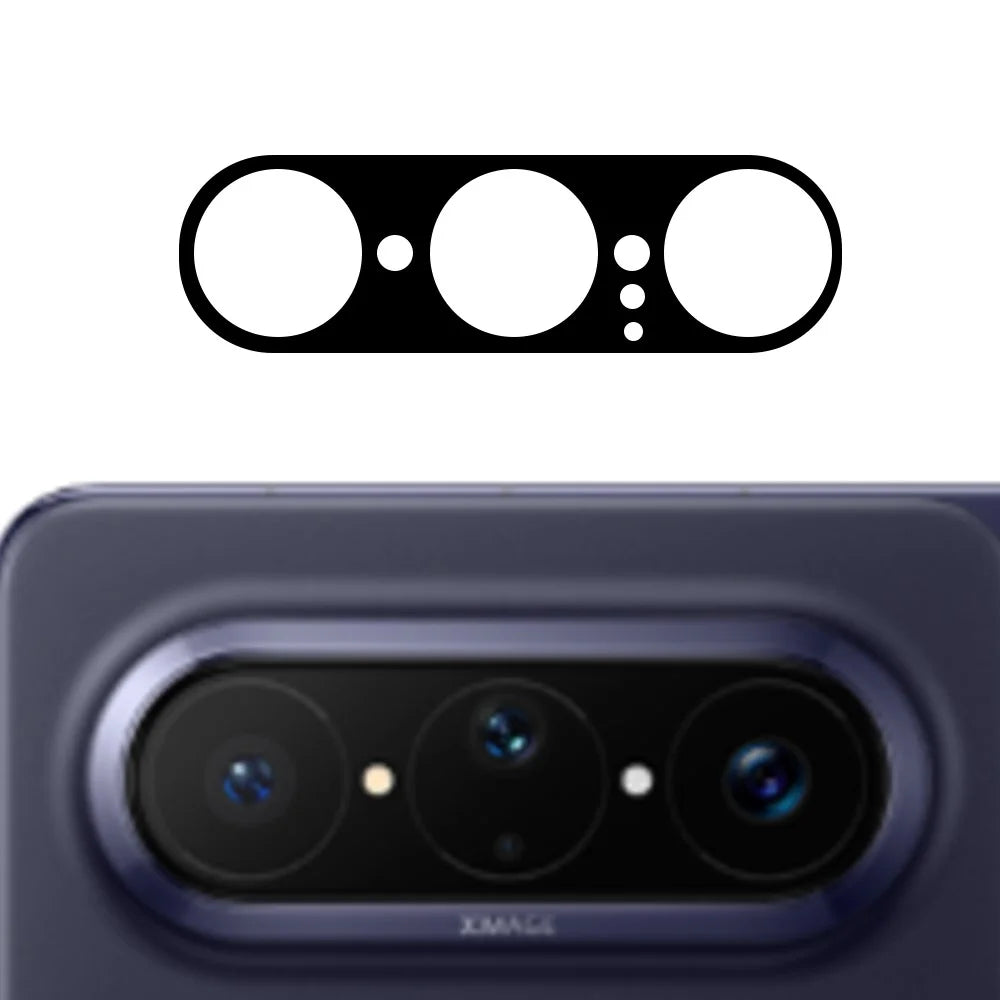For Huawei Pura X Max Tempered Glass Lens Protector Silk Printing Camera Lens Film - Black - 1