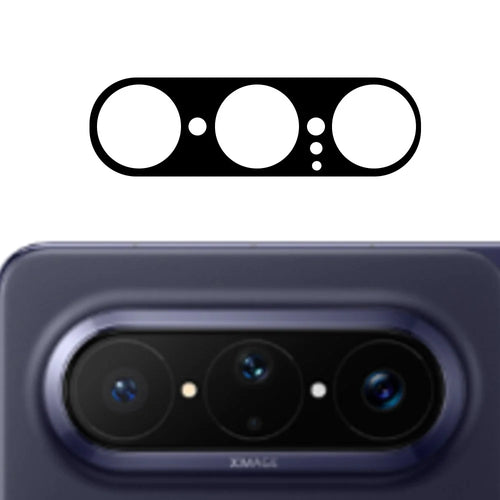 For Huawei Pura X Max Tempered Glass Lens Protector Silk Printing Camera Lens Film - Black - 1