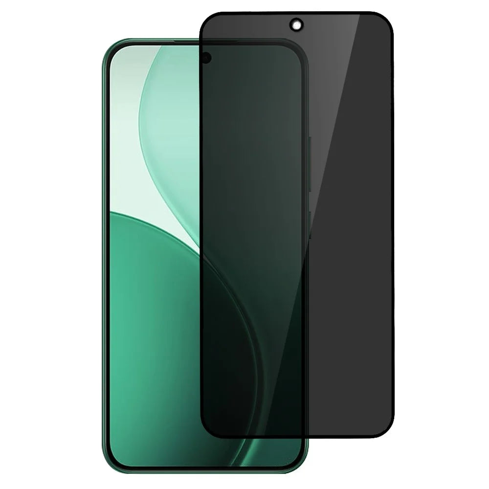 For Oppo F33 5G 180 Degree Anti-Peep Tempered Glass Black Edge Privacy Protection Full Screen Protector, Full Glue - Black - 1