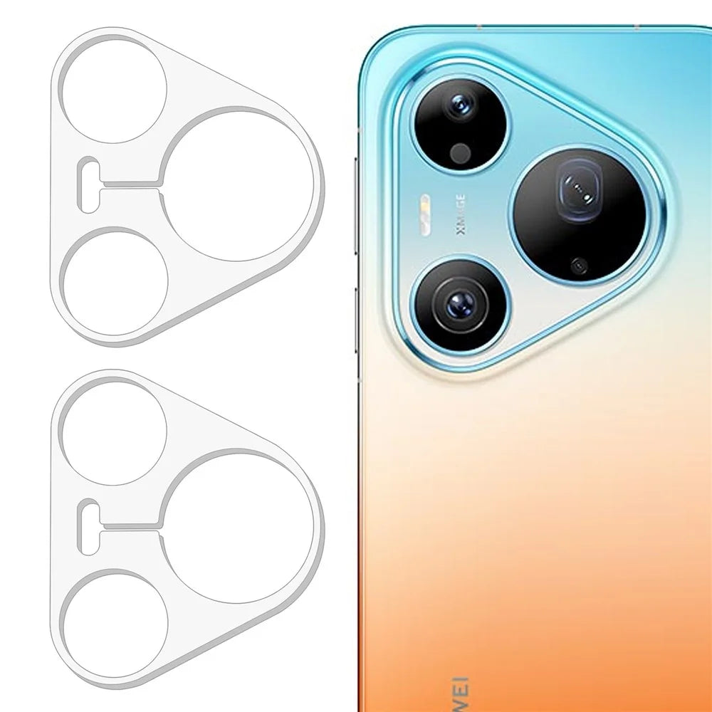 2Pcs For Huawei Pura 90 Pro Max Full Coverage Camera Lens Protector 3D Arc Edge Anti-Scratch Tempered Glass Lens Film - Transparent - 1