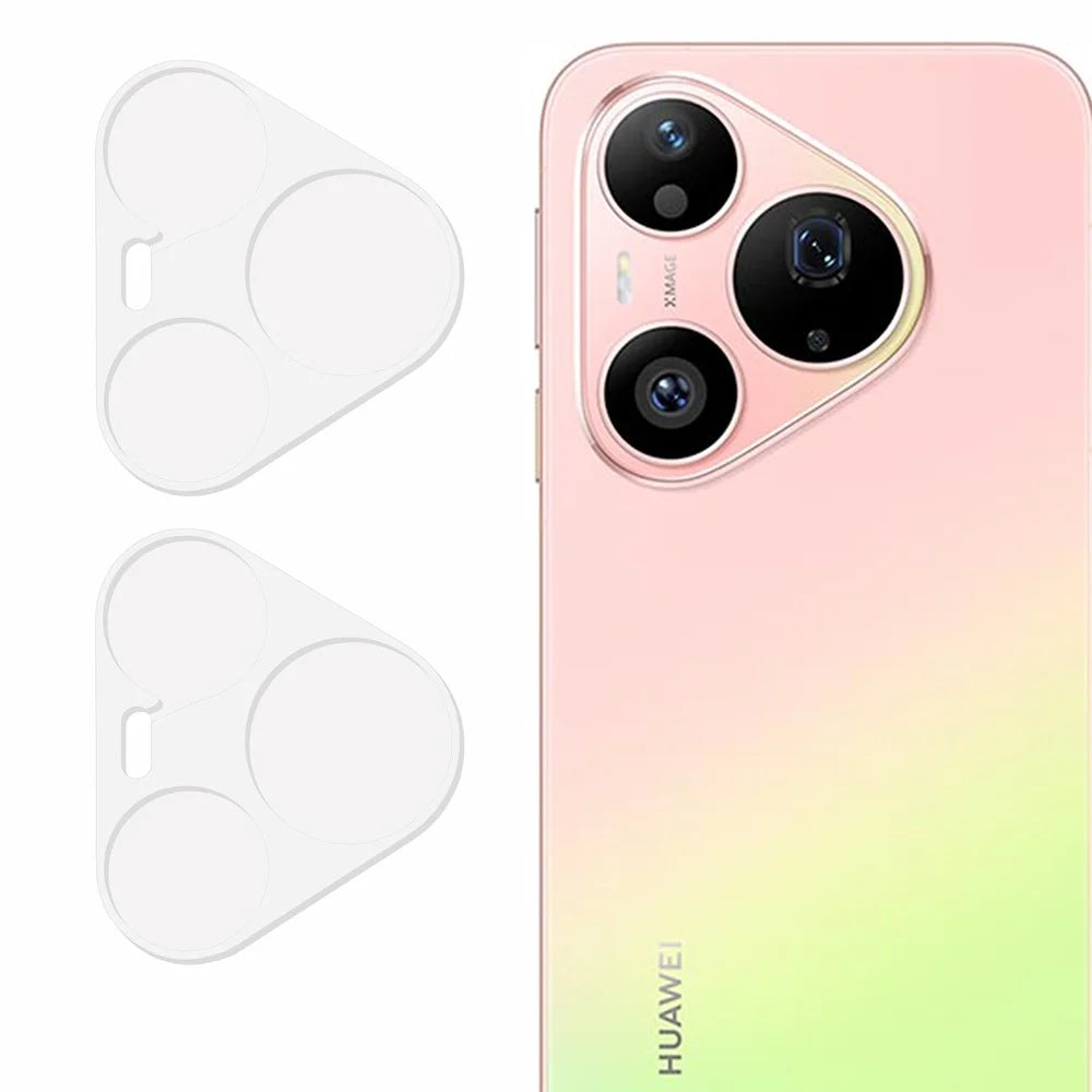 2Pcs For Huawei Pura 90 Pro Full Coverage Camera Lens Protector 3D Arc Edge Anti-Scratch Tempered Glass Lens Film - Transparent - 1