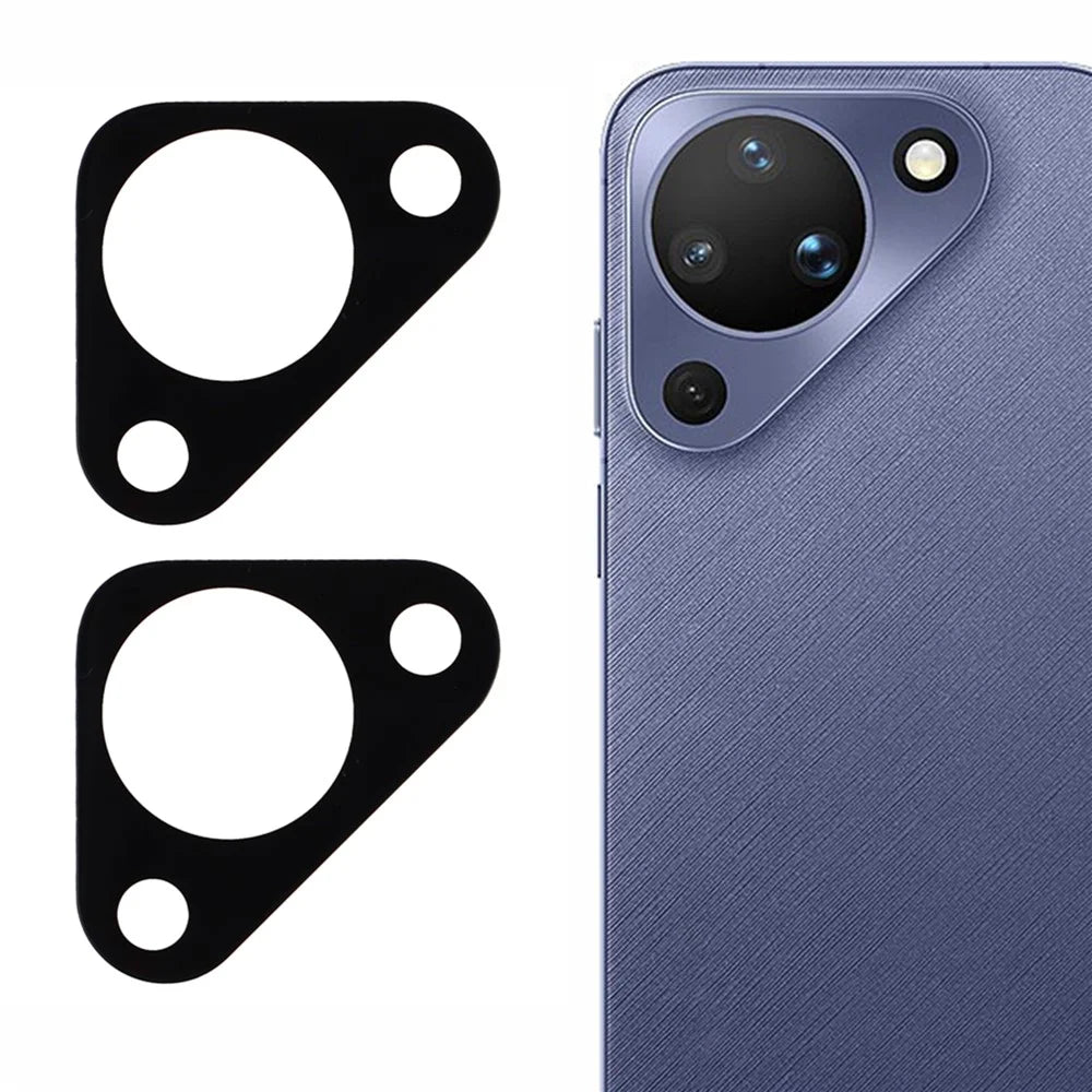 2Pcs For Huawei Pura 90 Full Coverage Camera Lens Protector Silk Printing Tempered Glass Lens Film 3D Arc Edge - Black - 1