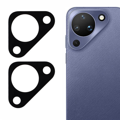 2Pcs For Huawei Pura 90 Full Coverage Camera Lens Protector Silk Printing Tempered Glass Lens Film 3D Arc Edge - Black - 1