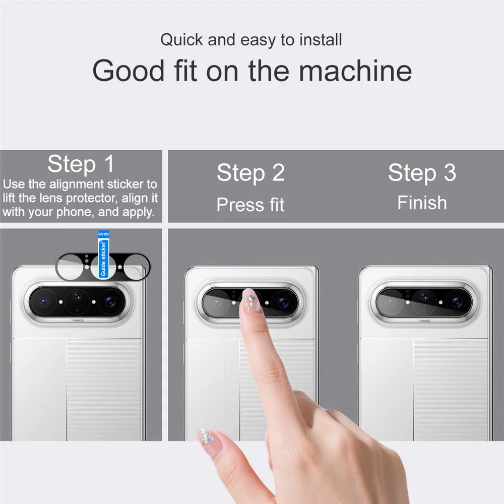 IMAK For Huawei Pura X Max Camera Lens Protector Tempered Glass HD Clear Full Cover Lens Film - Black - 5