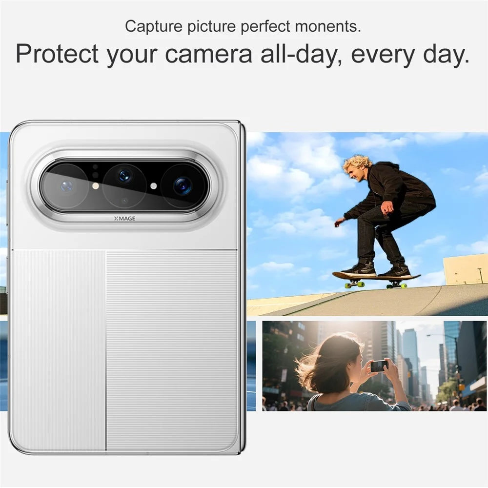 IMAK For Huawei Pura X Max Camera Lens Protector Tempered Glass HD Clear Full Cover Lens Film - Black - 6