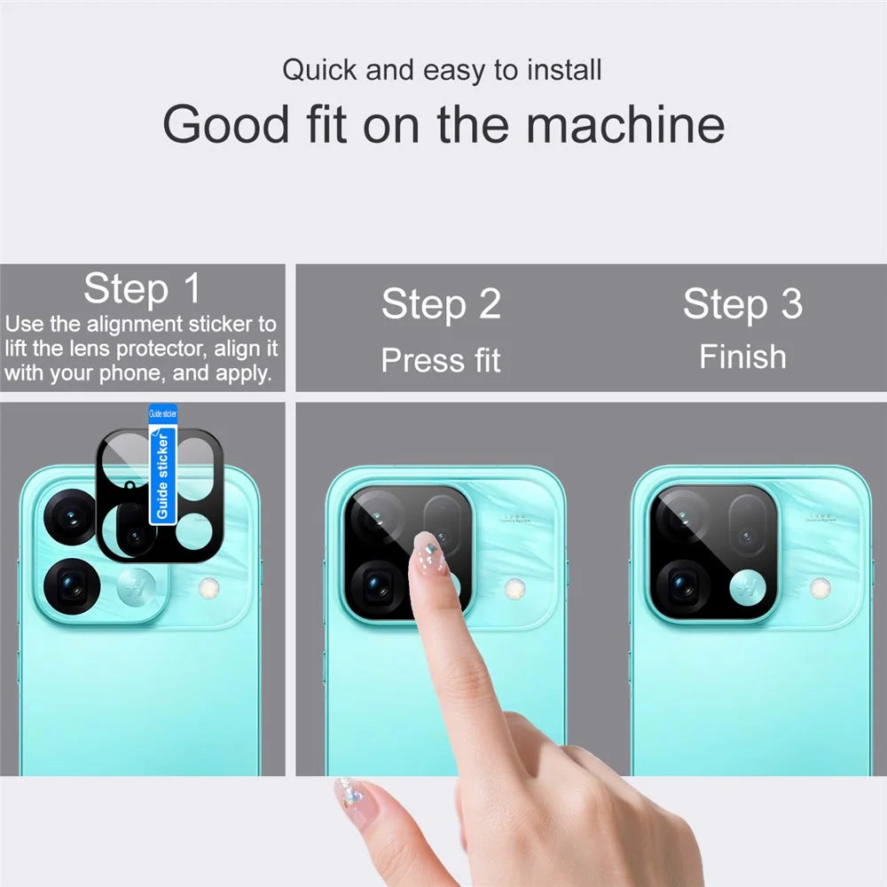 IMAK For Oppo Find X9s Pro 5G Camera Lens Protector Tempered Glass HD Clear Full Cover Lens Film - Black - 5