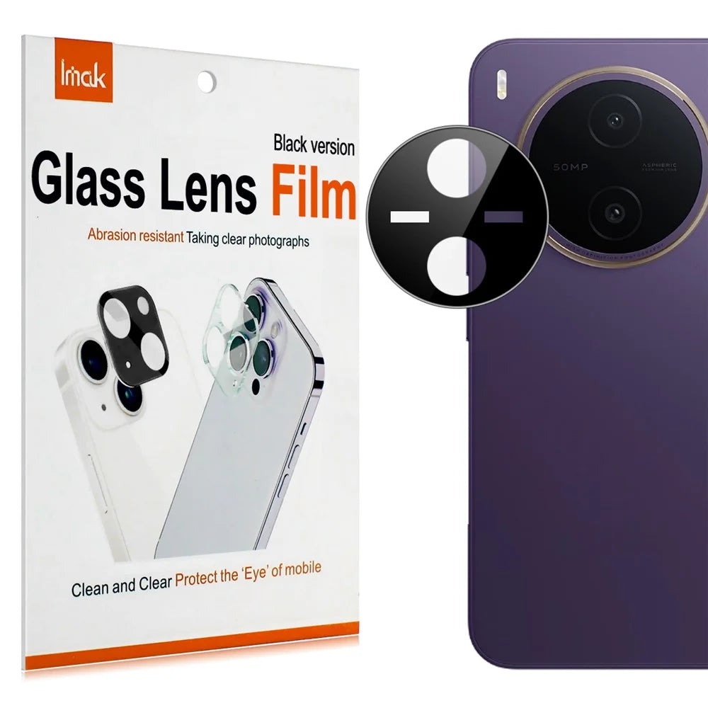 IMAK For vivo Y600 Pro 5G Camera Lens Protector Tempered Glass HD Clear Full Cover Lens Film - Black - 1