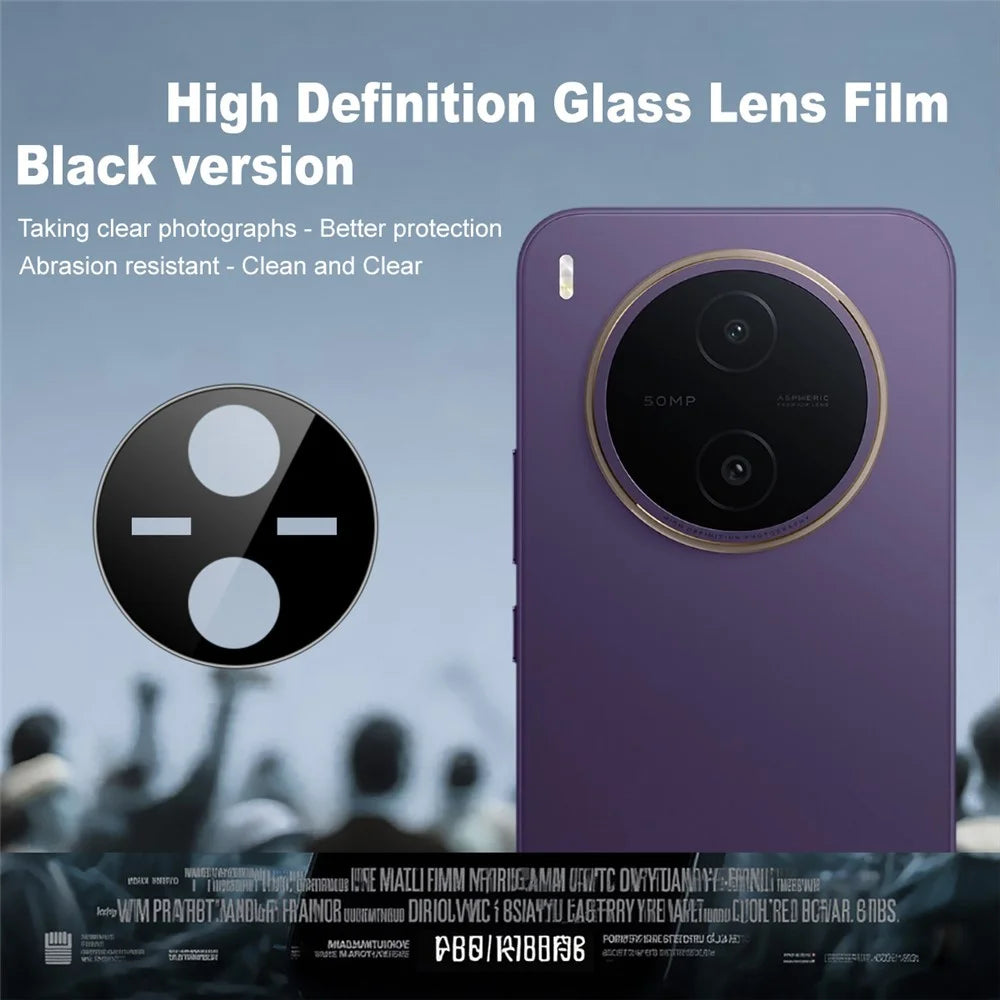 IMAK For vivo Y600 Pro 5G Camera Lens Protector Tempered Glass HD Clear Full Cover Lens Film - Black - 3