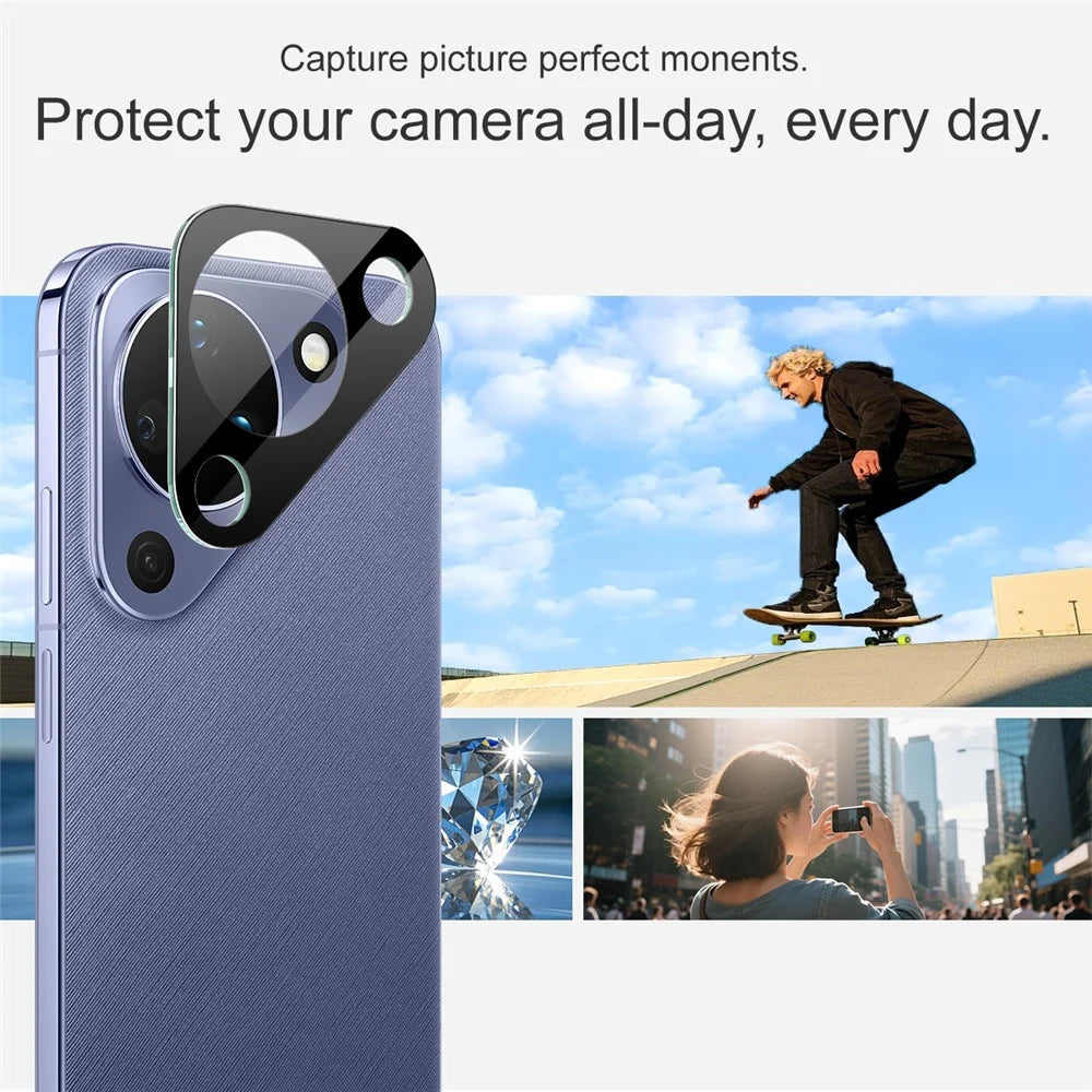 IMAK For Huawei Pura 90 Tempered Glass Full Cover Lens Film + Acrylic Cap - Black - 5