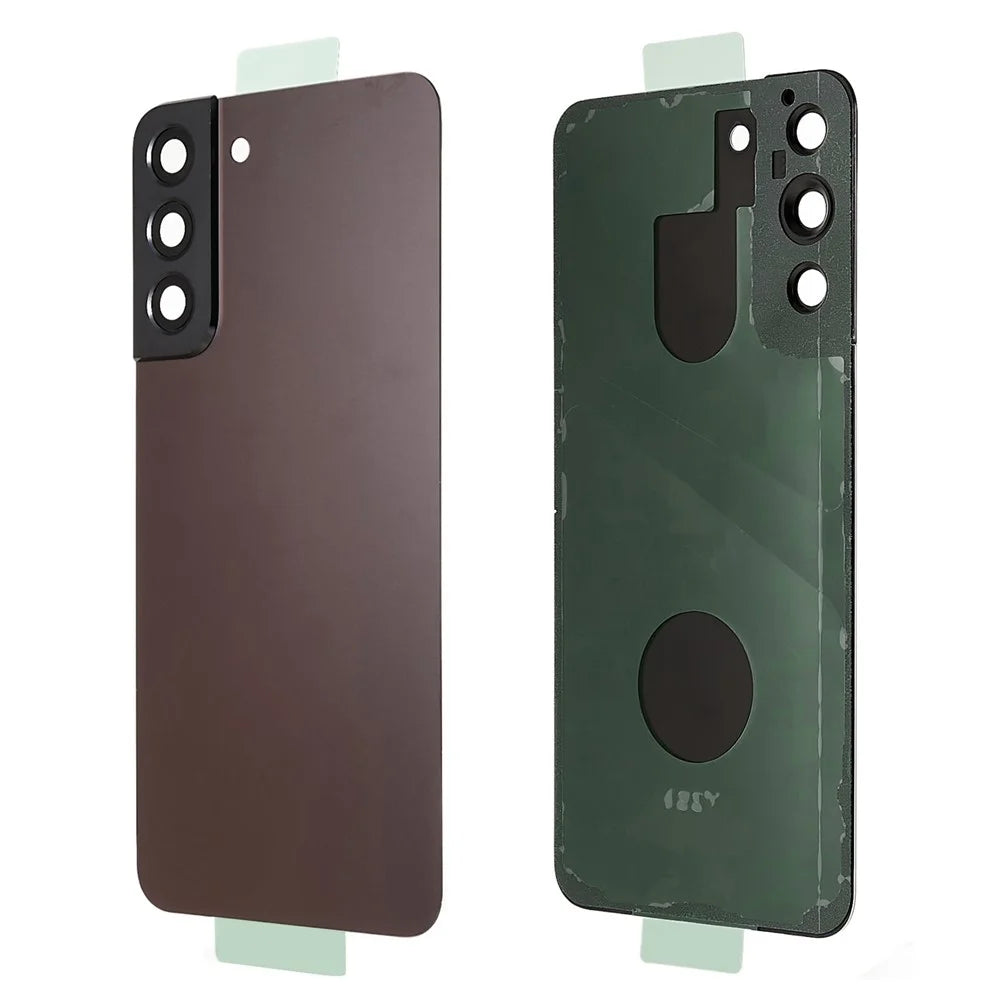 For Samsung Galaxy S22+ 5G S906 Battery Housing with Adhesive Sticker + Camera Lens Cover - Burgundy - 1