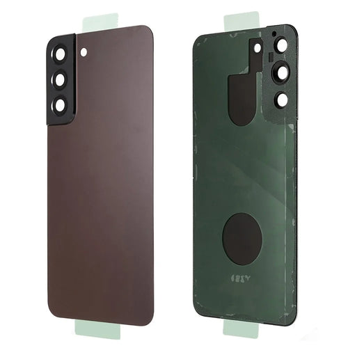 For Samsung Galaxy S22+ 5G S906 Battery Housing with Adhesive Sticker + Camera Lens Cover - Burgundy - 1