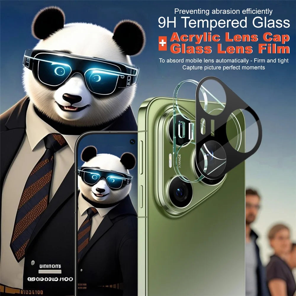 IMAK For Huawei Pura 90s Pro Max 5G / Pura 90 Pro Max Tempered Glass Full Cover Lens Film + Acrylic Cap - Black - 4