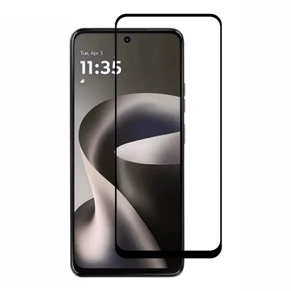 Screen Protector For Motorola Moto G37 5G / G37 Power 5G / G47 5G Full Glue Silk Printing Tempered Glass Screen Film - Black - 1