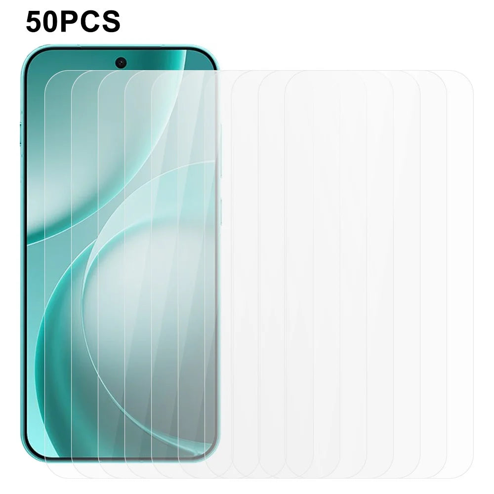 50Pcs For Oppo Find X9s Pro 5G Screen Protector Full Glue Tempered Glass Clear Screen Film (NOT Complete Covering) (No Package, with Wipes Set, Dust-absorber, Guide Sticker) - Transparent - 1