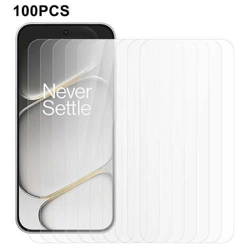 100Pcs For OnePlus Nord CE6 5G Screen Protector Full Glue Anti-Scratch Tempered Glass Film (NOT Complete Covering) (No Package, with Wipes Set, Dust-absorber, Guide Sticker) - Transparent - 1