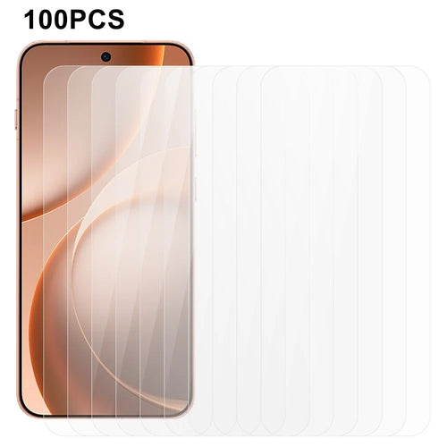 100Pcs For Oppo Find X9s 5G Screen Protector Full Glue Anti-Scratch Tempered Glass Film (NOT Complete Covering) (No Package, with Wipes Set, Dust-absorber, Guide Sticker) - Transparent - 1