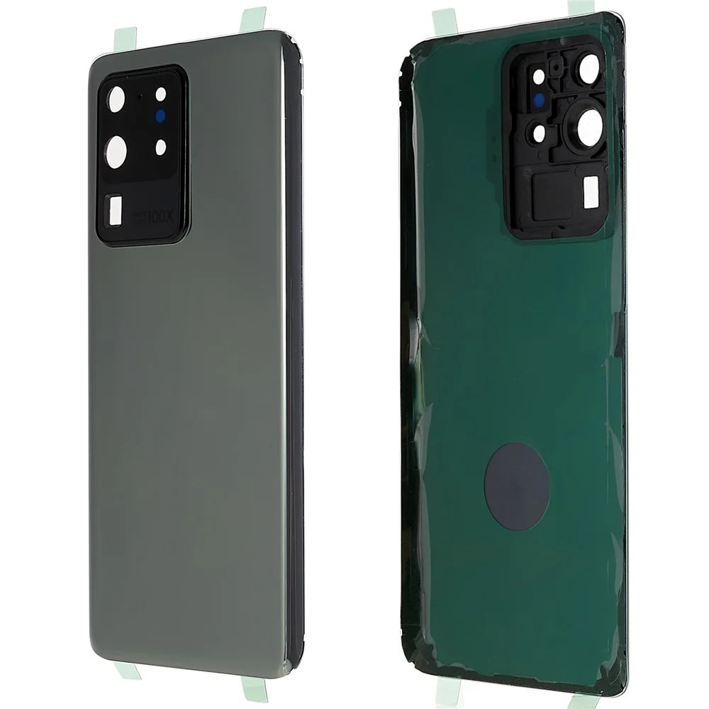 For Samsung Galaxy S20 Ultra 4G / 5G G988 Battery Housing with Adhesive Sticker + Camera Lens Cover - Grey - 1