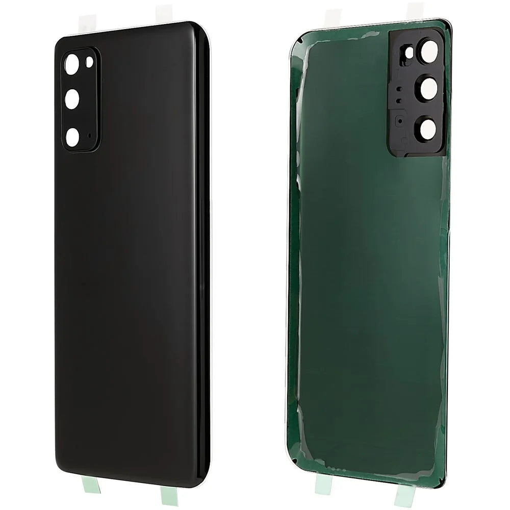 For Samsung Galaxy S20 4G G980 / S20 5G G981 Battery Housing with Adhesive Sticker + Camera Lens Cover - Black - 1