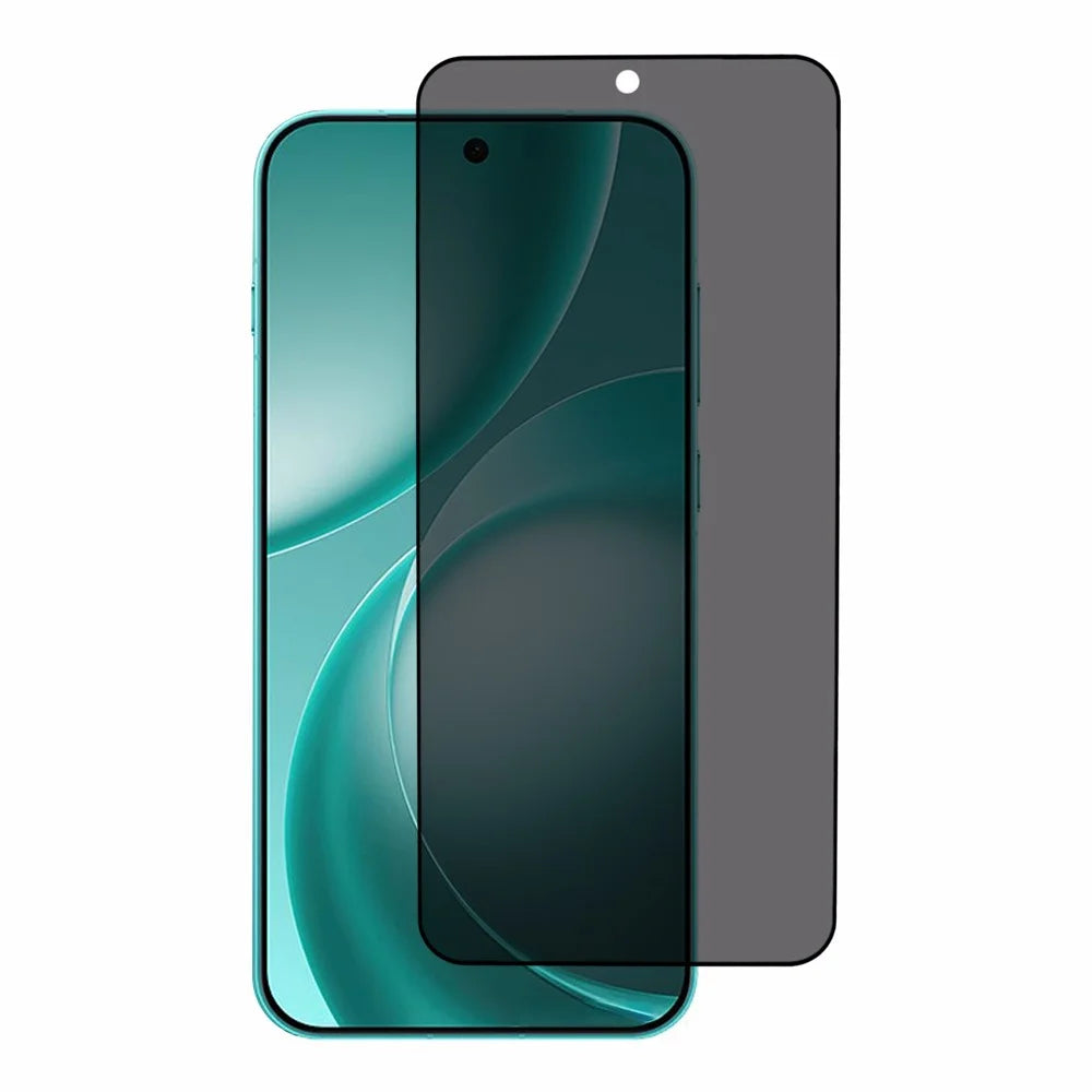 For Oppo Find X9s Pro 5G Anti-Spy Full Screen Protector Silk Printing Full Glue Privacy High Aluminium-silicon Glass Film (Fingerprint Unlock) - Black - 1
