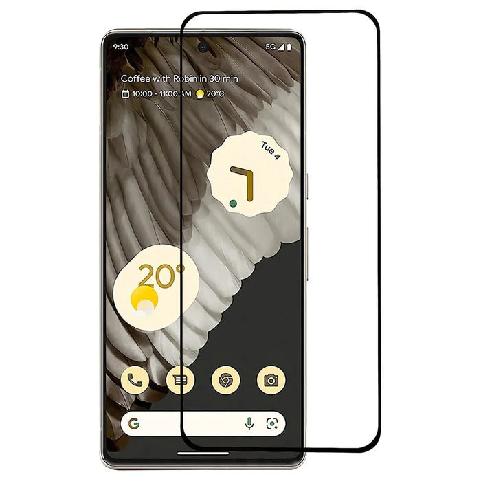 For Google Pixel 7 Pro 5G Full Glue Full Screen Silk Printing Screen Protector Tempered Glass Ultra Clear Screen Film, Black Edge - 1