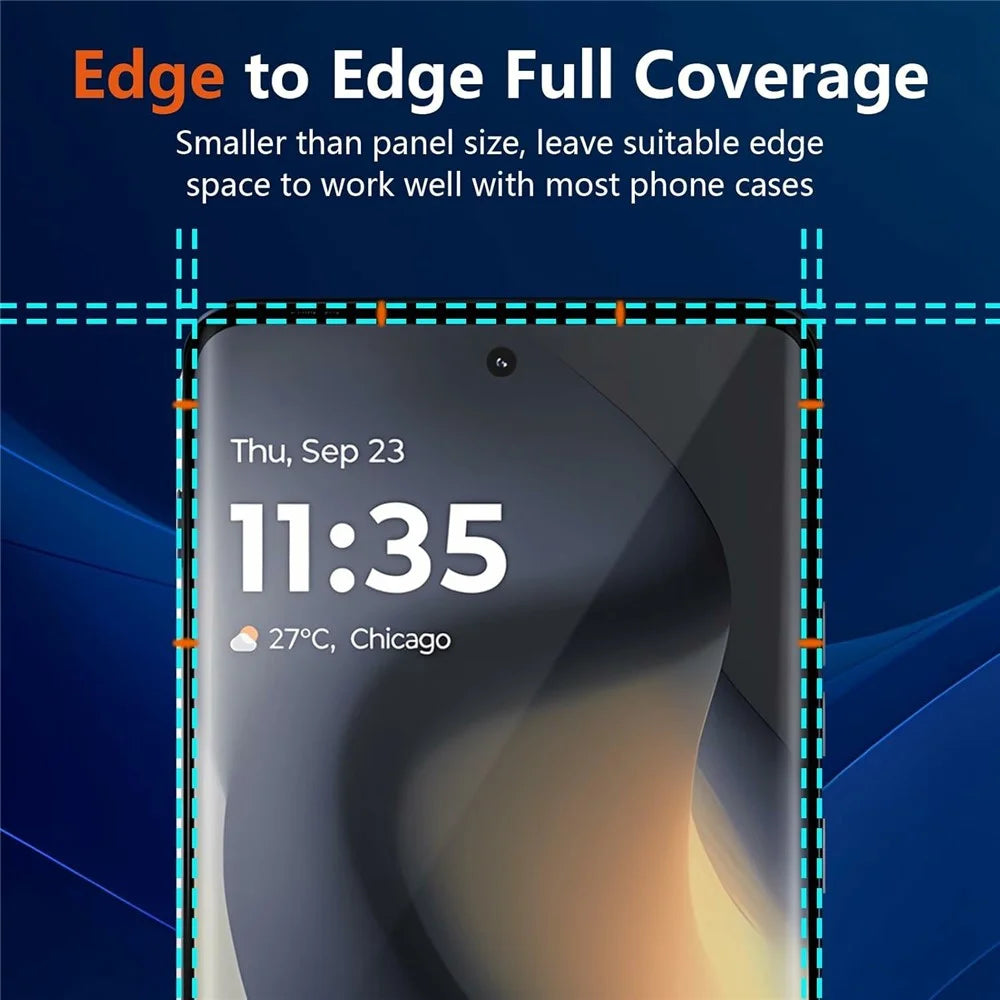 For Motorola Edge 70 Fusion 5G / Edge 70 Fusion+ 5G Full Screen Protector Full Glue Curved Edges Anti-fingerprint Tempered Glass Film - 6