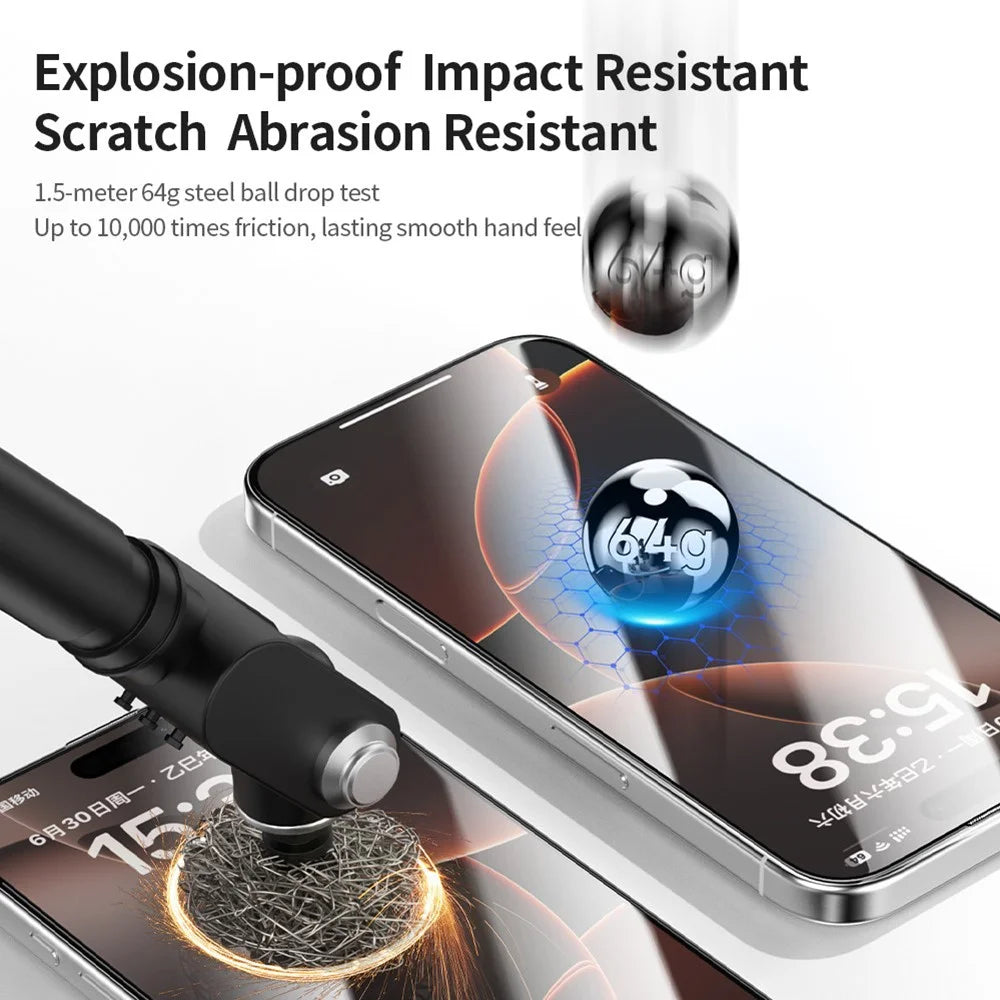 ZGA For iPhone 17 Pro Screen Protector Anti-static High Aluminum-Silicon Glass HD Film - Transparent with Black Edge - 5
