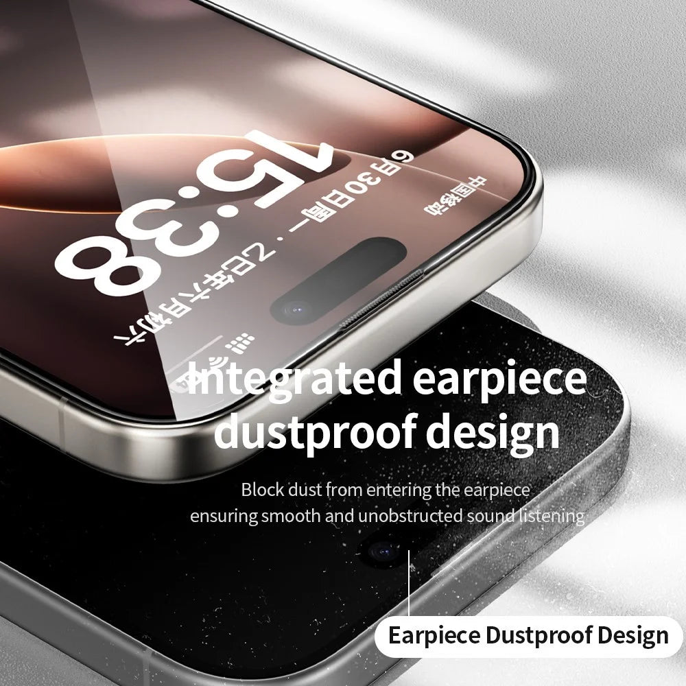 ZGA For iPhone 17 Pro Screen Protector Anti-static High Aluminum-Silicon Glass HD Film - Transparent with Black Edge - 7