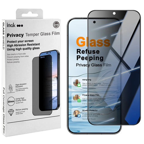 IMAK For Huawei Pura 90s Pro 5G / Pura 90 Pro Anti Peep Tempered Glass Screen Protector Full Coverage - Black - 1