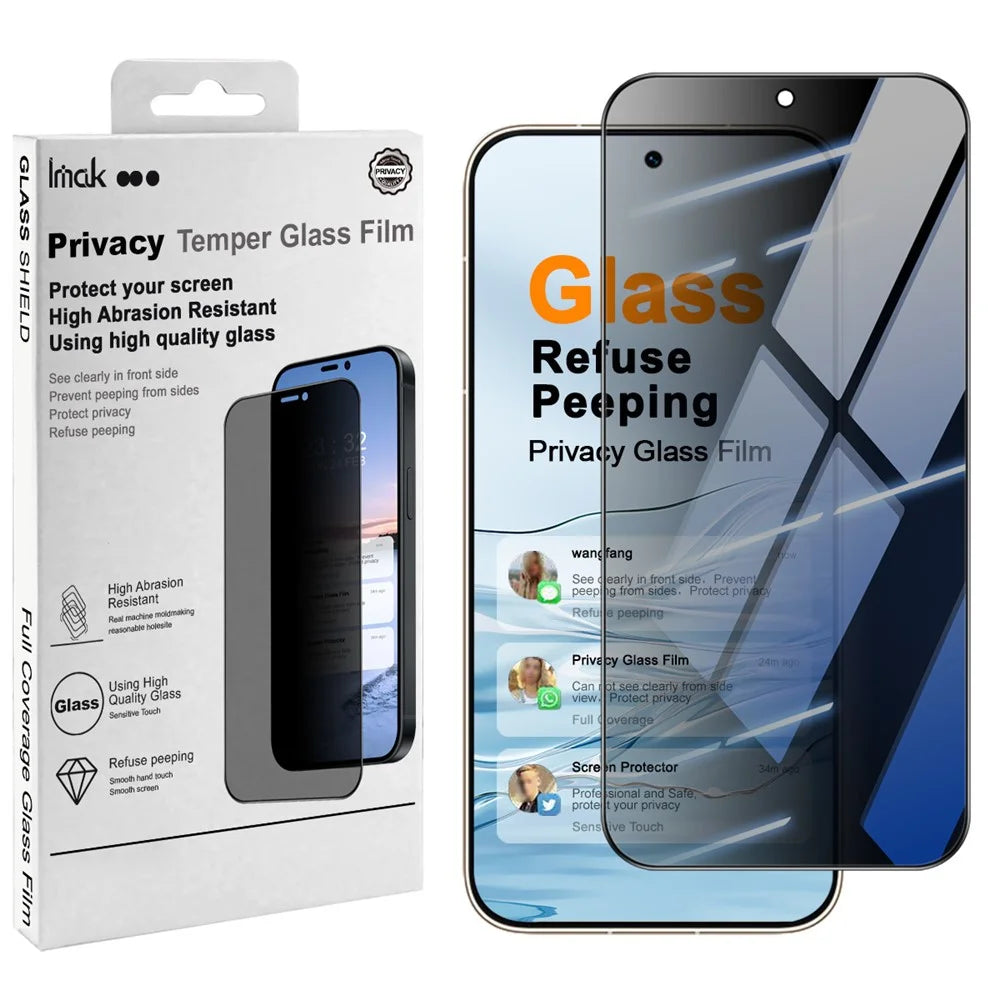 IMAK For Huawei Pura 90s Pro Max 5G / Pura 90 Pro Max Anti Peep Tempered Glass Screen Protector Full Coverage - Black - 1