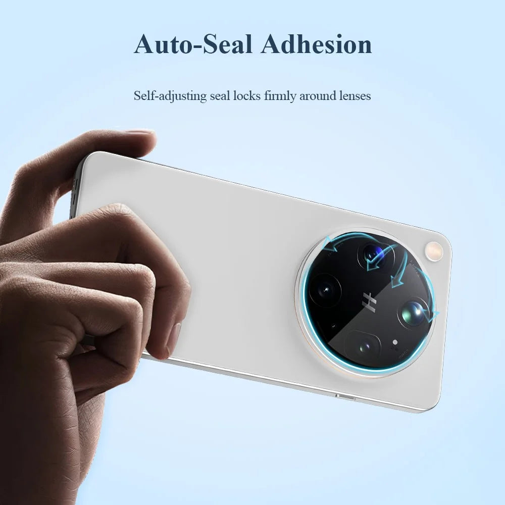 LEREACH for Oppo Find X8 Pro 5G Camera Lens Protector Full Cover High Aluminium-silicon Glass Lens Film with Auto-Align Installation Frame - Transparent with Black Circle - 7