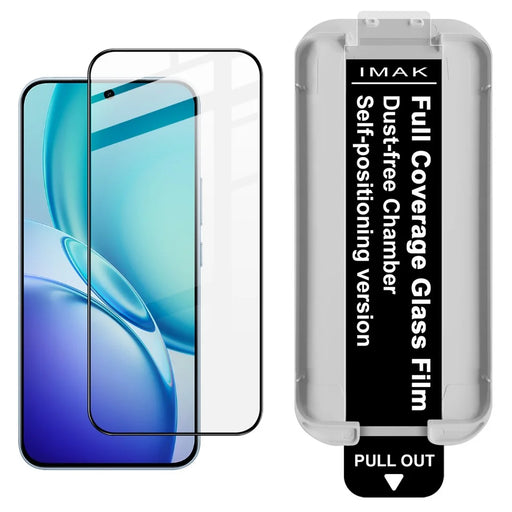 IMAK 3Pcs For vivo Y600 Pro 5G Tempered Glass Full Screen Protector Full Glue Film with Dust-free Installation Tool (Fingerprint Unlock) - Black - 2