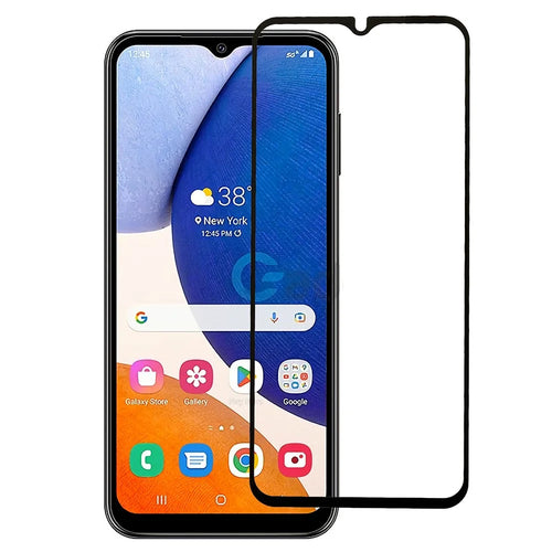 For Samsung Galaxy A14 5G / A14 4G Silk Printing Tempered Glass Screen Protector Full Glue Black Edge Anti-explosion Full Screen Film - 1
