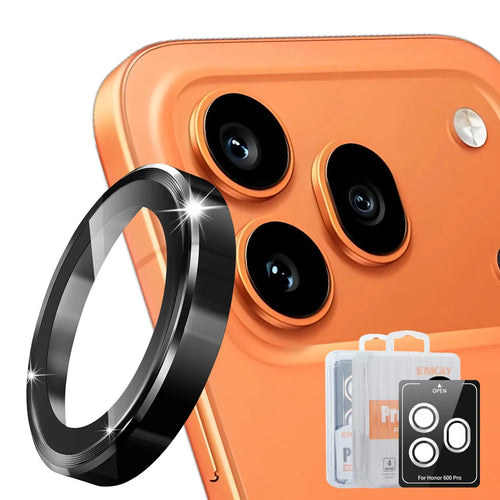 HAT PRINCE for Honor 600 Pro 5G ENKAY  Camera Lens Protector Metal Ring Lens Film - Black - 1