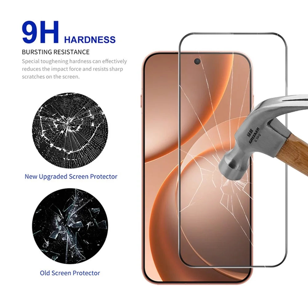 RURIHAI For Oppo Find X9s 5G Full Glue Screen Protector High Aluminium Silicon Glass Film, Ultrasonic Fingerprint Unlock - 3