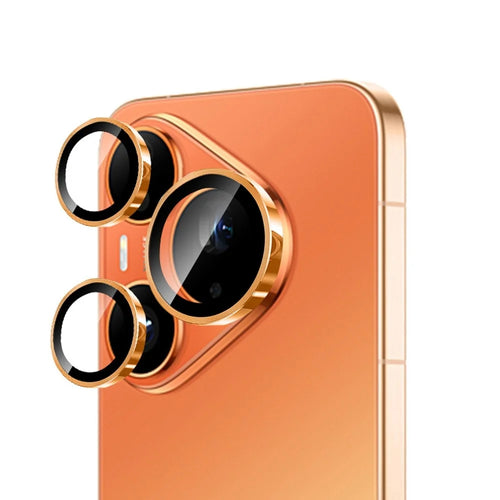RURIHAI For Huawei Pura 90 Pro Camera Lens Protector Tempered Glass Metal Ring Lens Film - Orange - 1