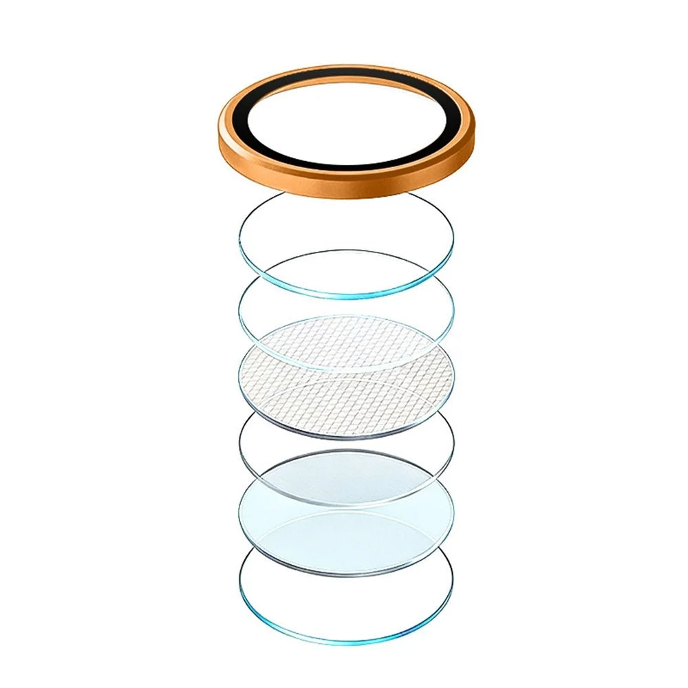RURIHAI For Huawei Pura 90 Pro Camera Lens Protector Tempered Glass Metal Ring Lens Film - Orange - 3