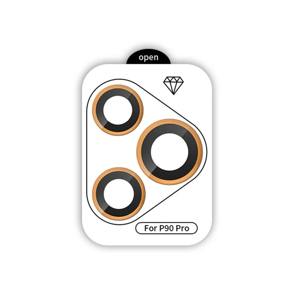 RURIHAI For Huawei Pura 90 Pro Camera Lens Protector Tempered Glass Metal Ring Lens Film - Orange - 4