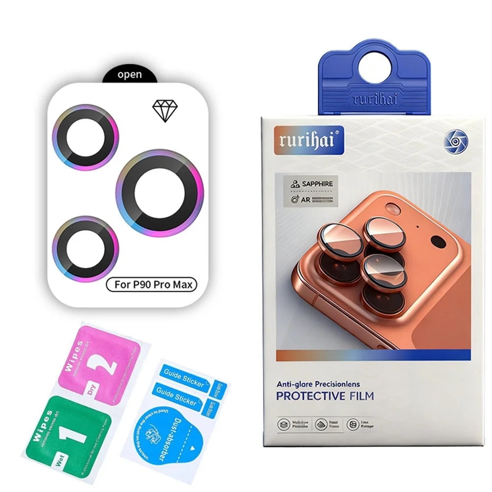 RURIHAI For Huawei Pura 90 Pro Max Camera Lens Protector Tempered Glass Metal Ring Lens Film - Multi-color - 5