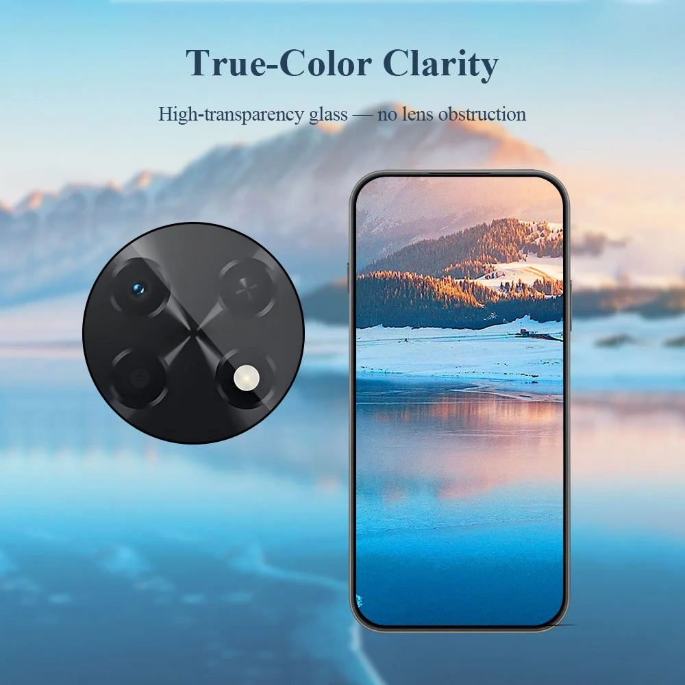 LEREACH For Huawei Enjoy 90 Pro Max / nova 15 Max Camera Lens Protector Full Cover High Aluminium-silicon Glass Lens Film with Auto-Align Installation Frame - Transparent with Black Circle - 6