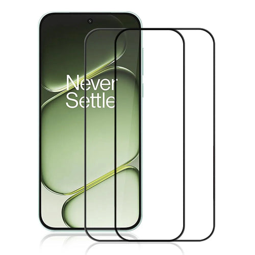 AMORUS 2Pcs Full Screen Protector For OnePlus Turbo 6 5G / Nord 6 5G / Nord CE6 5G Shatterproof Silk Printing Full Glue Tempered Glass Film - Black - 1