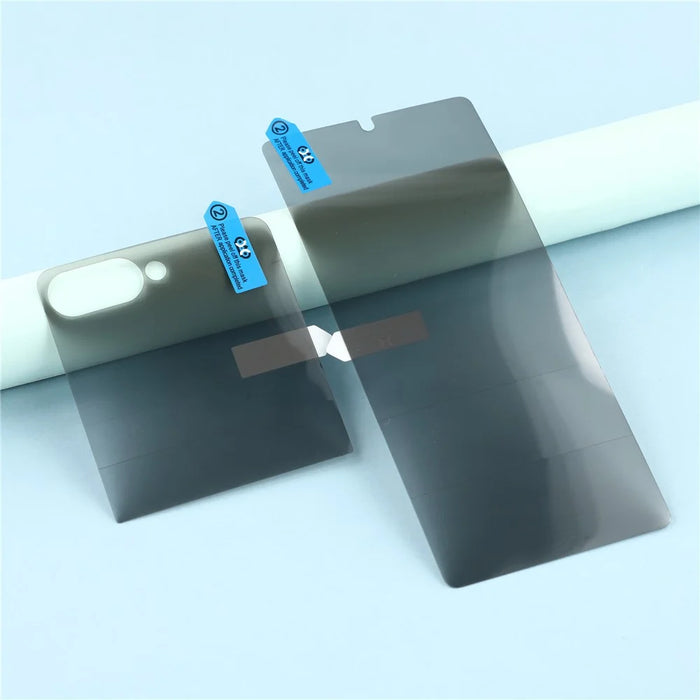 For Samsung Galaxy Z Flip8 Privacy Hydrogel Screen Protector Set 180-Degree Anti Spy Front / Back PET + TPU Films - 3