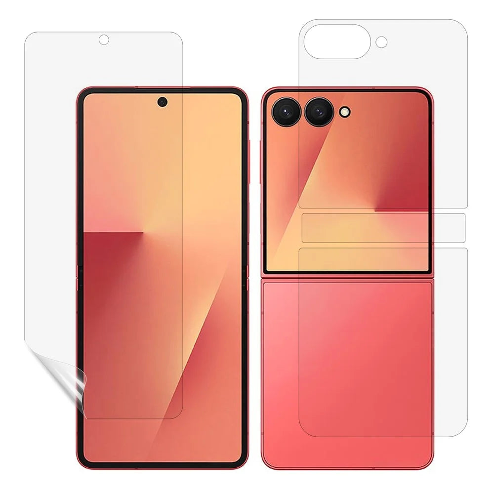1 Set For Samsung Galaxy Z Flip8 Clear Screen Protector Inside + Front Display + Back Cover TPU+PET Film with Hinge Protector - 1