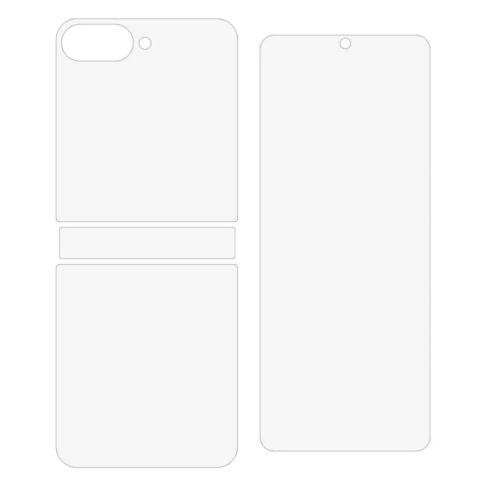 1 Set For Samsung Galaxy Z Flip8 Clear Screen Protector Inside + Front Display + Back Cover TPU+PET Film with Hinge Protector - 2