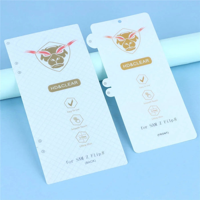 1 Set For Samsung Galaxy Z Flip8 Clear Screen Protector Inside + Front Display + Back Cover TPU+PET Film with Hinge Protector - 4