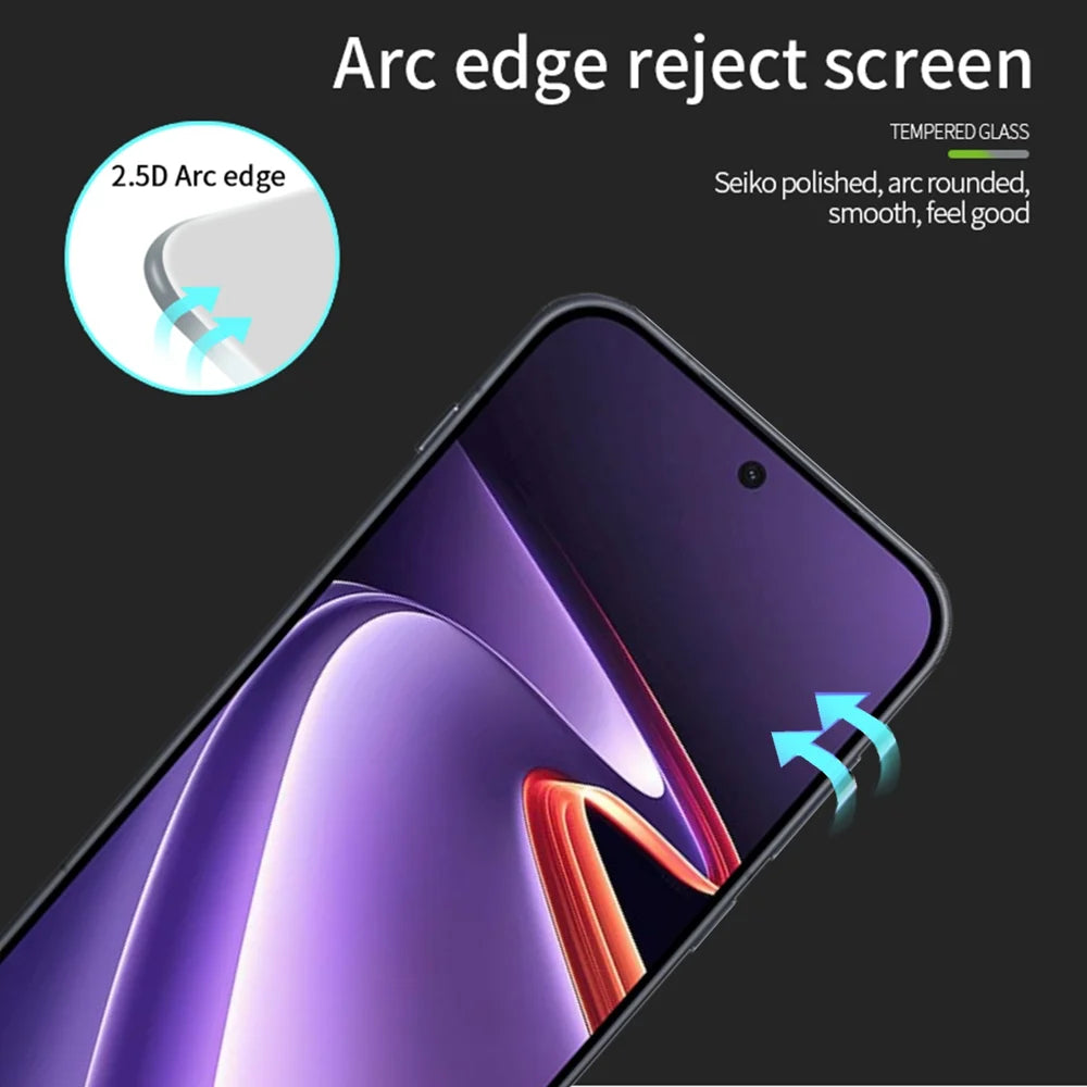 MOFI for OnePlus Ace 6 Ultra 5G Screen Protector 9H Full Glue Full Coverage High Aluminum-Silicon Glass Film - Black - 2