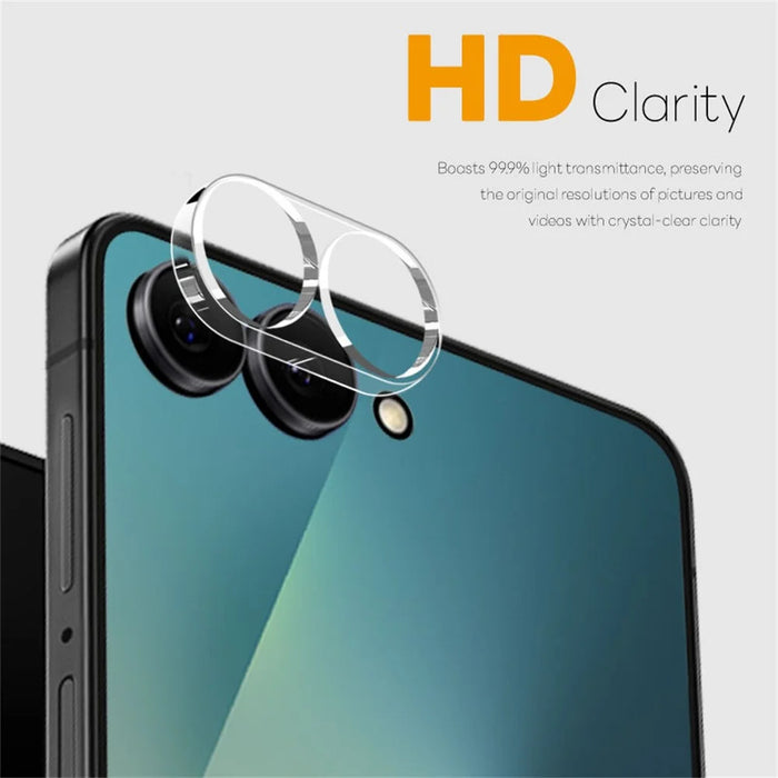 NORTHJO 2Pcs For Samsung Galaxy Z Flip8 Tempered Glass Camera Lens Protector Clear 3D Integrated Full Coverage - Transparent - 2