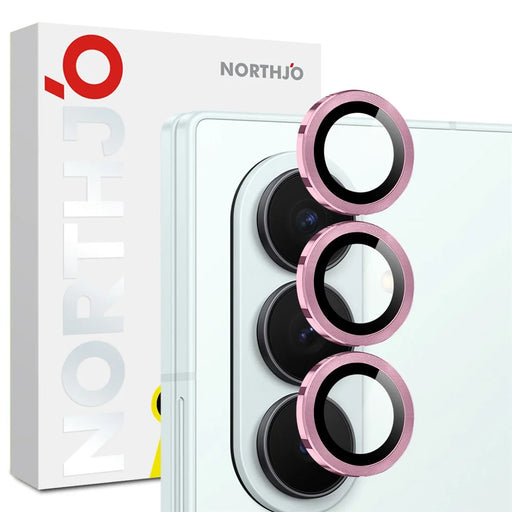NORTHJO 1 Set For Samsung Galaxy Z Fold8 Ultra Tempered Glass Camera Lens Film CD Veins Metal Ring Lens Guard (Complete Coverage) - Pink - 1
