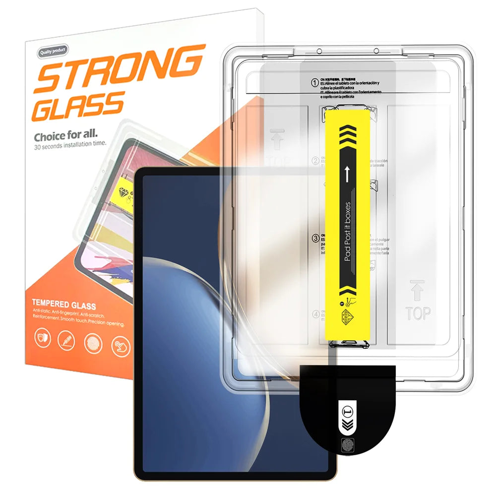For Honor Pad V7 Screen Protector Arc Edge Tempered Glass Film with Auto Dust-free Installation Tool (NOT Complete Covering) - Transparent - 1