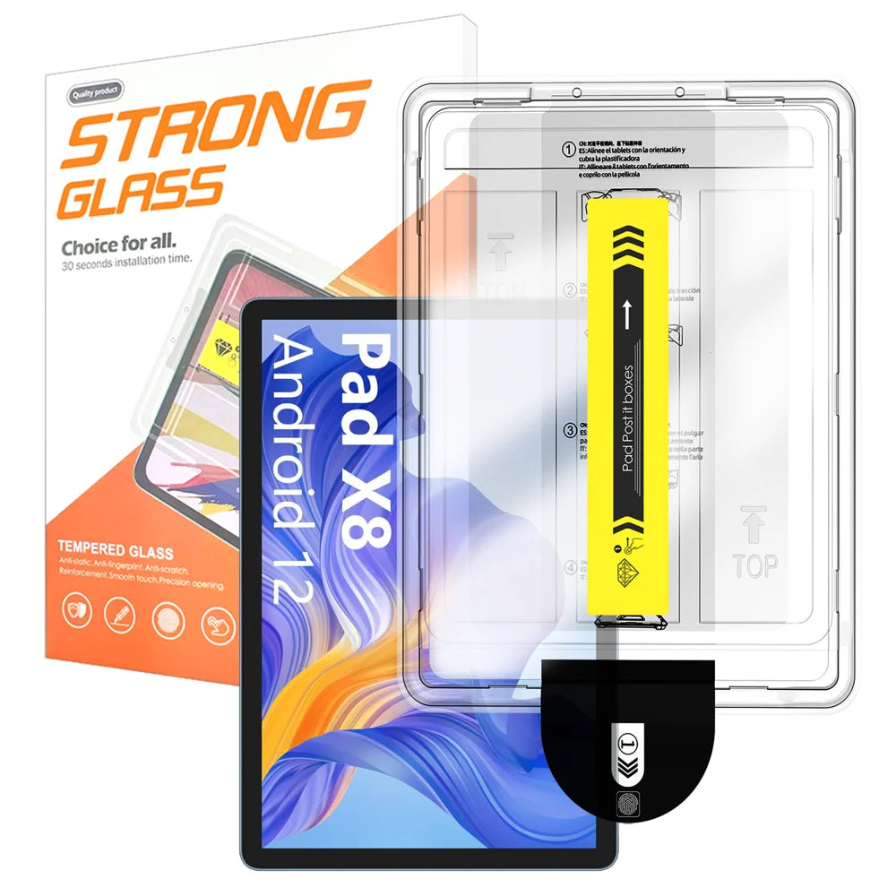 For Honor Pad X8 Screen Protector Arc Edge Tempered Glass Film with Auto Dust-free Installation Tool (NOT Complete Covering) - Transparent - 1